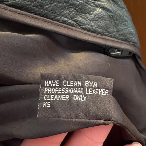 Black Leather Jacket with Red Accents - Picture 4 of 5